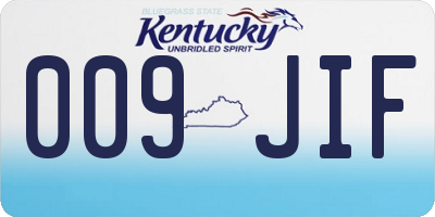 KY license plate 009JIF