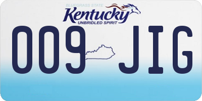 KY license plate 009JIG