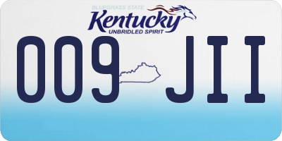 KY license plate 009JII