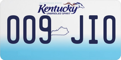 KY license plate 009JIO