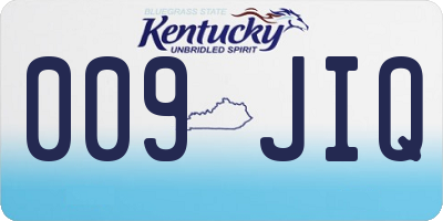 KY license plate 009JIQ
