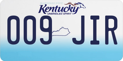 KY license plate 009JIR