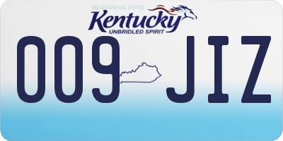 KY license plate 009JIZ