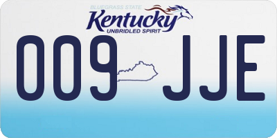 KY license plate 009JJE