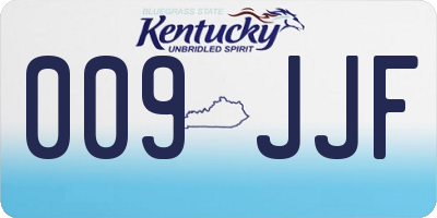 KY license plate 009JJF