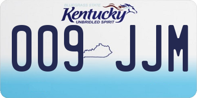 KY license plate 009JJM