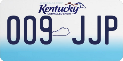 KY license plate 009JJP