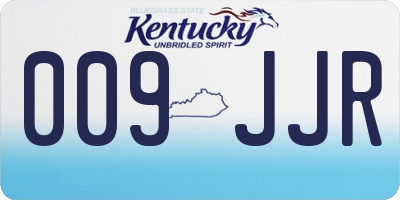 KY license plate 009JJR
