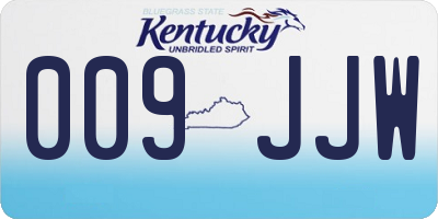 KY license plate 009JJW