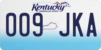 KY license plate 009JKA