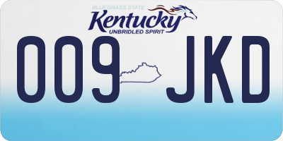 KY license plate 009JKD