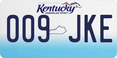 KY license plate 009JKE