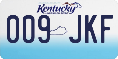 KY license plate 009JKF