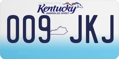 KY license plate 009JKJ