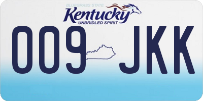 KY license plate 009JKK