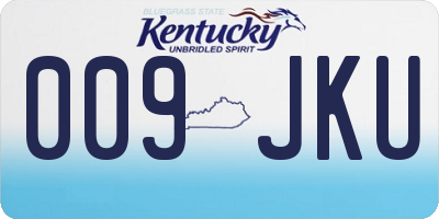 KY license plate 009JKU