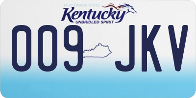 KY license plate 009JKV