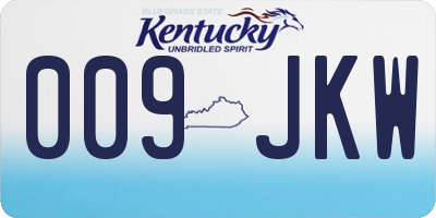 KY license plate 009JKW