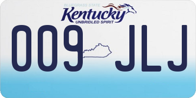 KY license plate 009JLJ