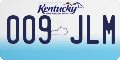 KY license plate 009JLM