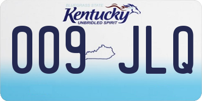 KY license plate 009JLQ