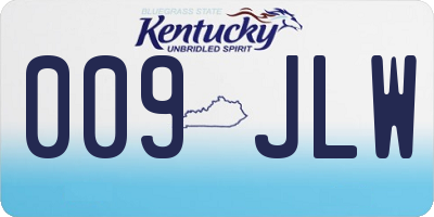 KY license plate 009JLW