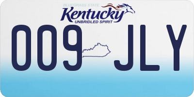 KY license plate 009JLY