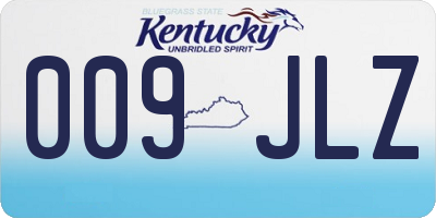 KY license plate 009JLZ