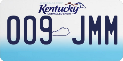 KY license plate 009JMM