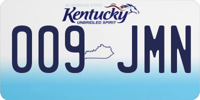 KY license plate 009JMN