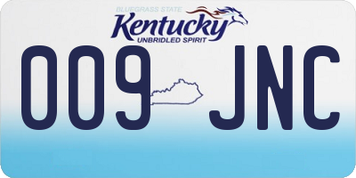 KY license plate 009JNC