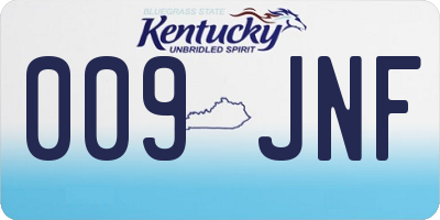 KY license plate 009JNF