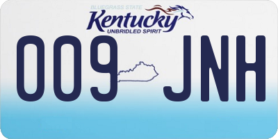 KY license plate 009JNH