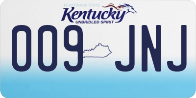 KY license plate 009JNJ