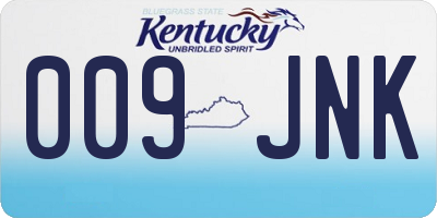 KY license plate 009JNK