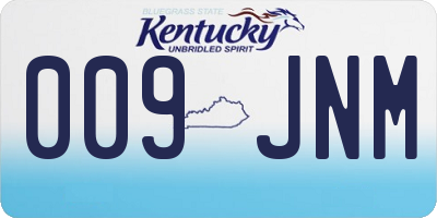 KY license plate 009JNM