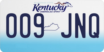 KY license plate 009JNQ