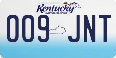 KY license plate 009JNT