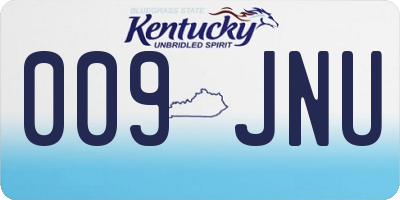 KY license plate 009JNU