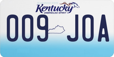 KY license plate 009JOA