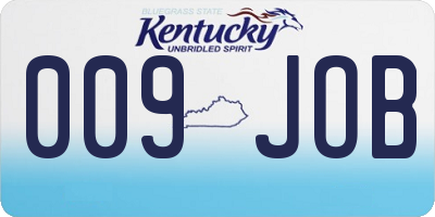 KY license plate 009JOB