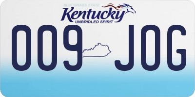 KY license plate 009JOG