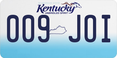 KY license plate 009JOI