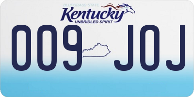 KY license plate 009JOJ