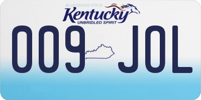 KY license plate 009JOL