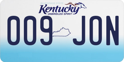 KY license plate 009JON