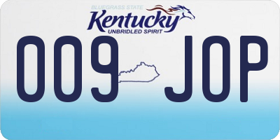 KY license plate 009JOP