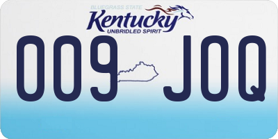 KY license plate 009JOQ