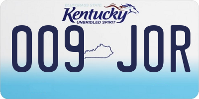 KY license plate 009JOR