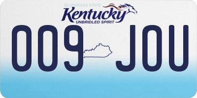 KY license plate 009JOU